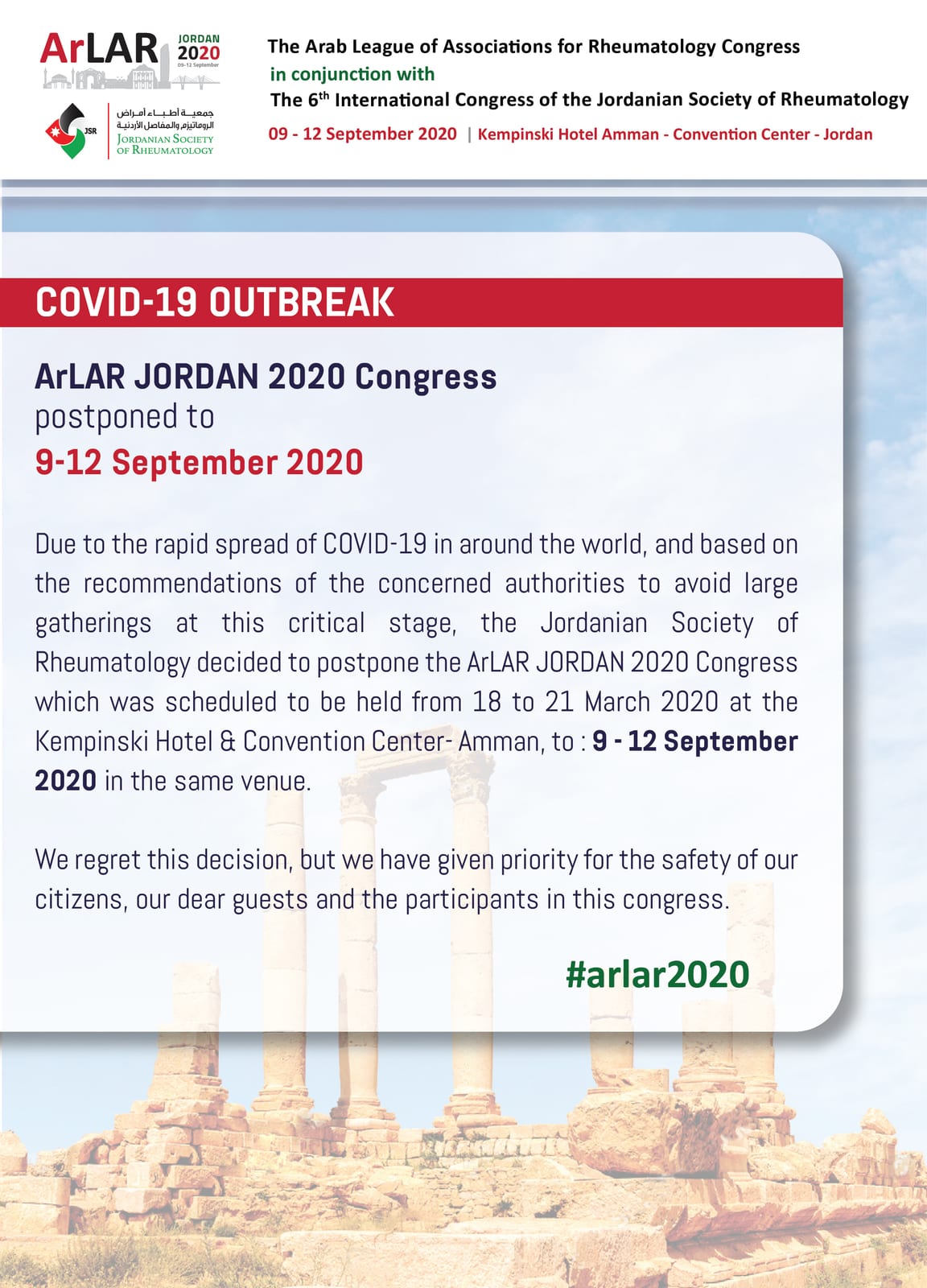 IMPORTANT ANNOUNCEMENT #covid-19 