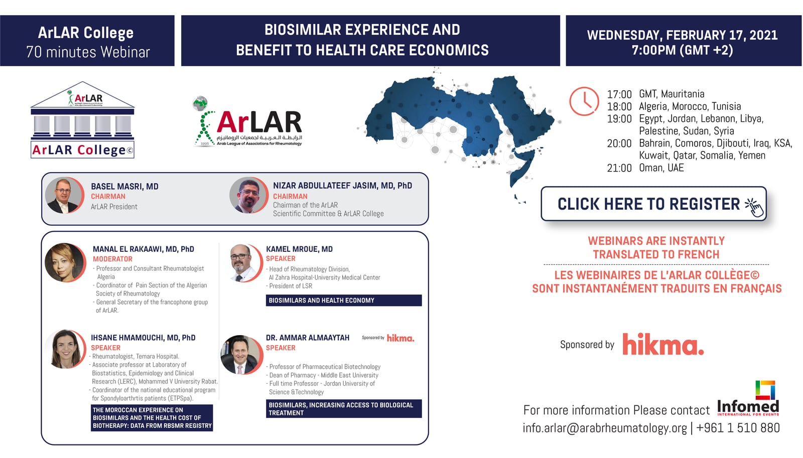 ArLAR College BIOSIMILAR EXPERIENCE AND BENEFIT TO HEALTH CARE ECONOMICS Webinar