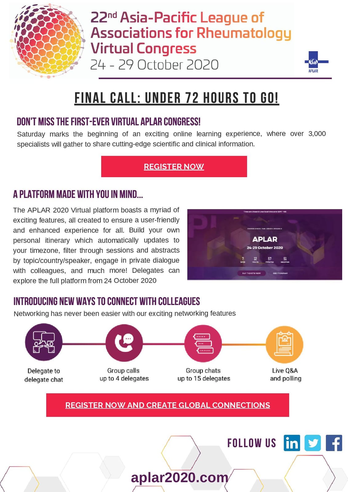 APLAR 2020 MNO UPDATE - 72 hours to go!!