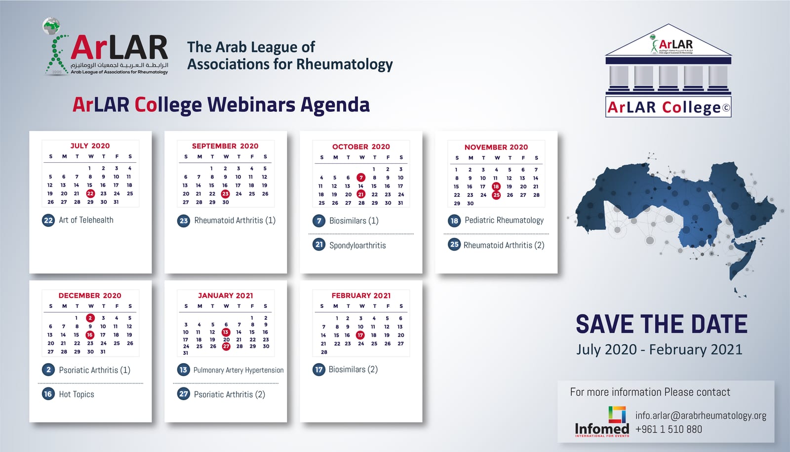 ArLAR College - Calendar of Webinars